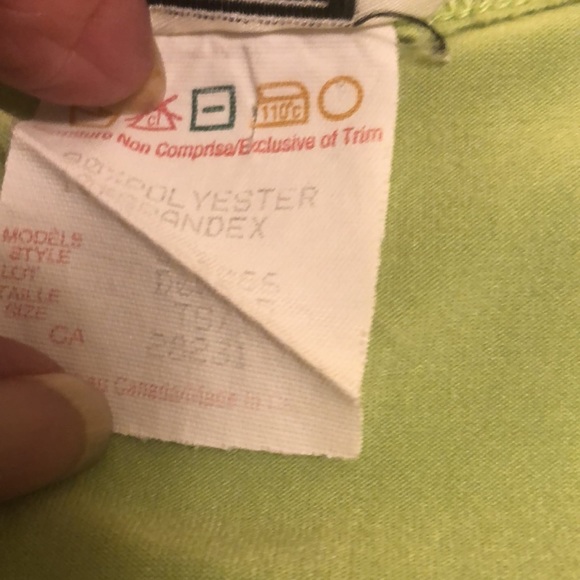 SCRIPT TANK TOP - SIZE L PETITE - LIME GREEN 10% SPANDEX STRETCHY COOL - #187 - Picture 5 of 9